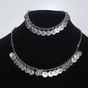 Chacha Coin Belly Dancer Style Bracelet & Necklace Set